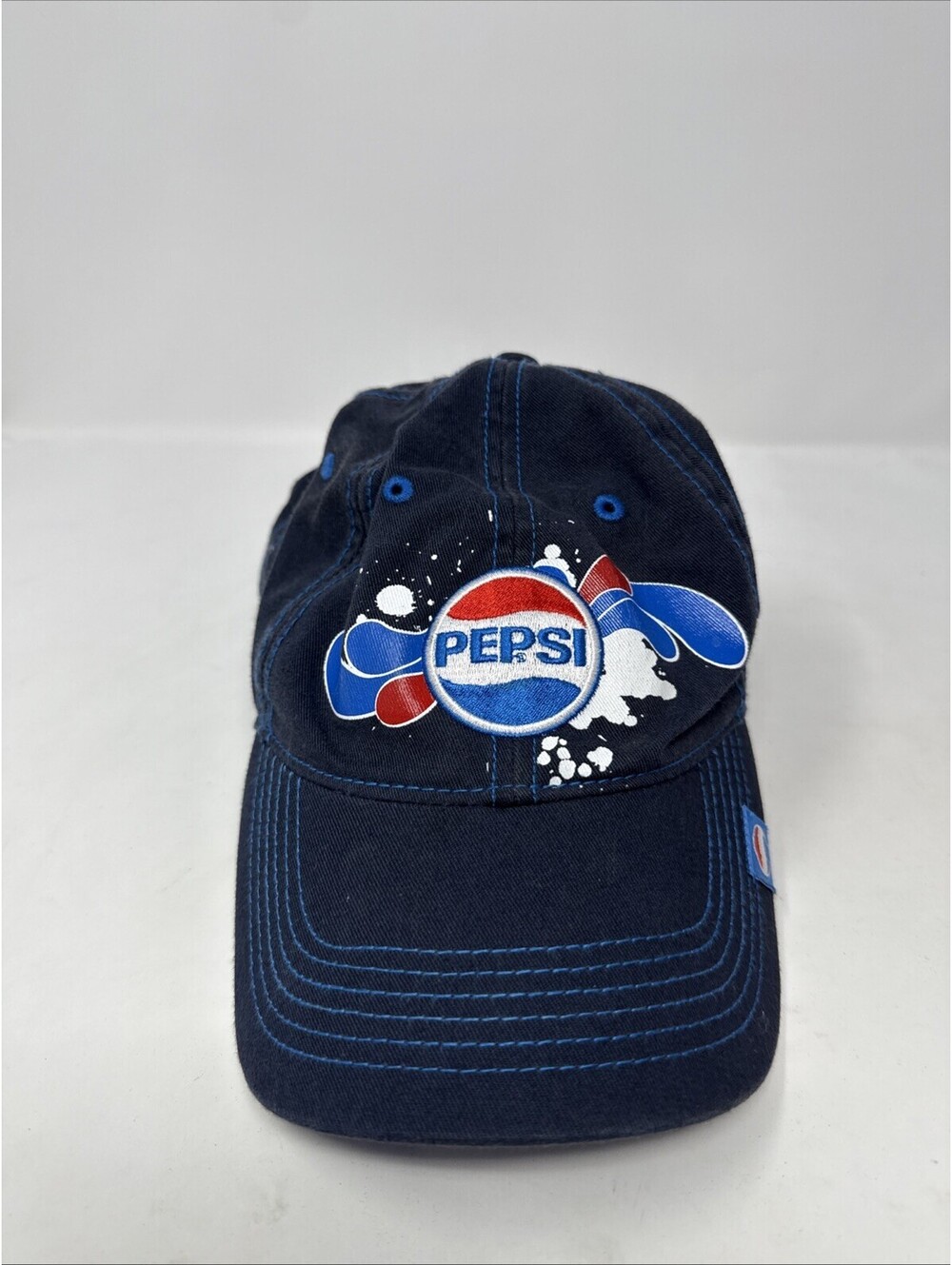 Pepsi Blue Adjustable Baseball Cap Hat Embroidered Logo Splash Design 2007